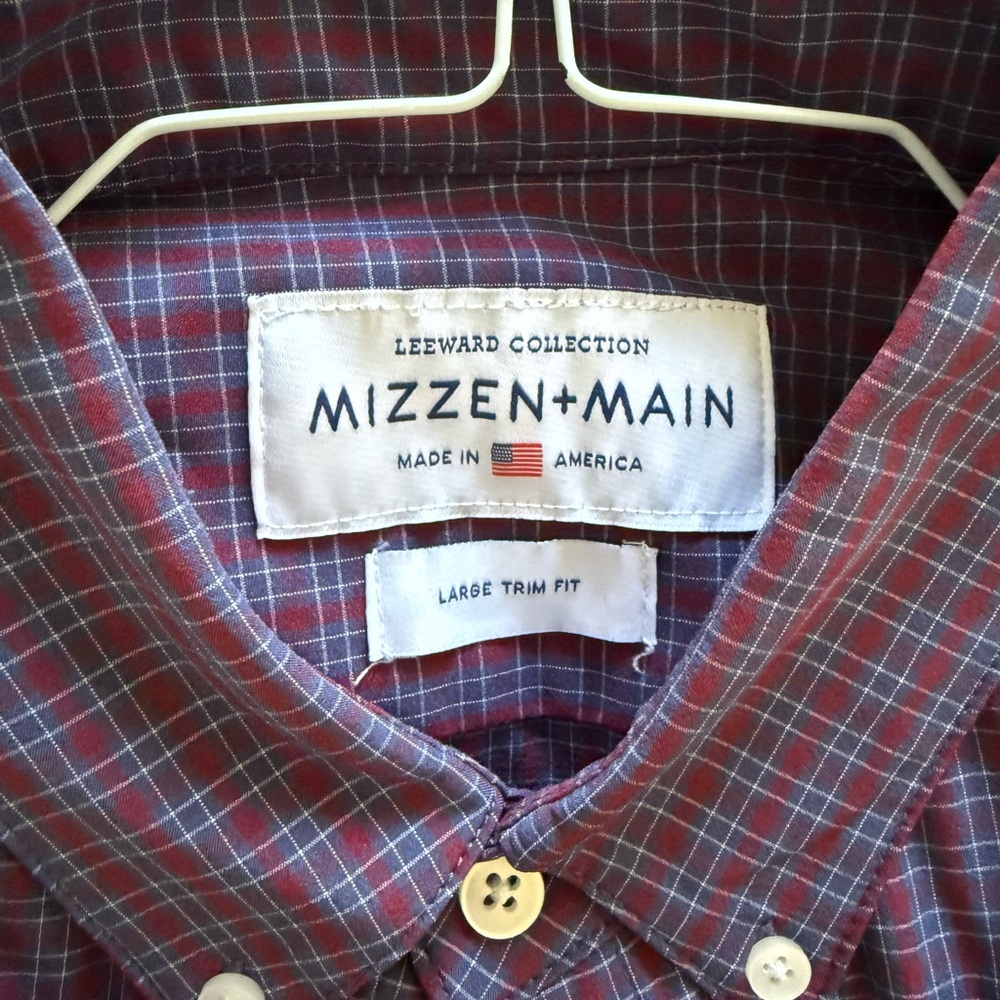 COPY - Mizzen+Main Men's Red Plaid Shirt